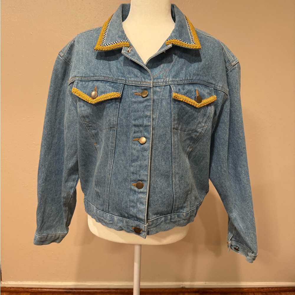 Vintage Kolorway USA Denim Jacket with Colorful Embroidered Art - Picture 3 of 8